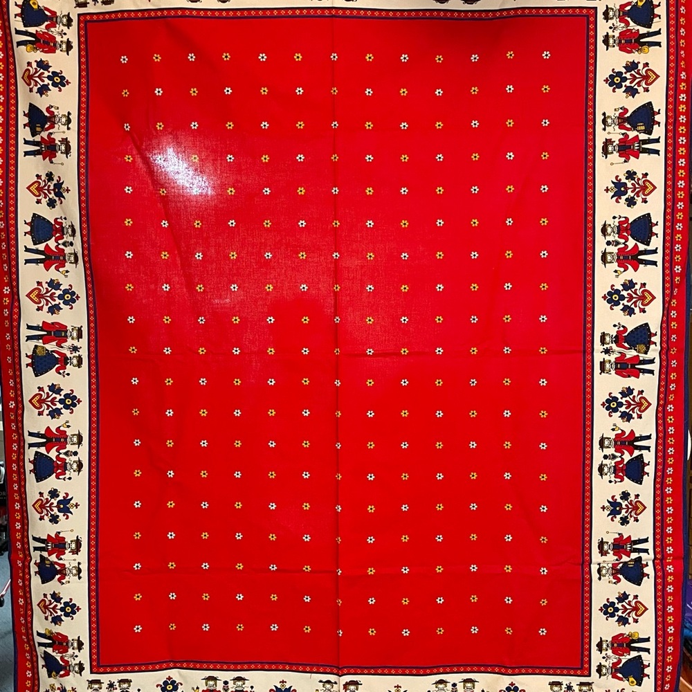 Vintage 1960s Kolf Austrian Folk Art Tablecloth